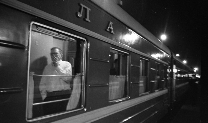 Vsevolod Tarasevich.
Composer Dmitry Shostakovich in the “Red Arrow” train. 1966
Museum “Moscow House of Photography”