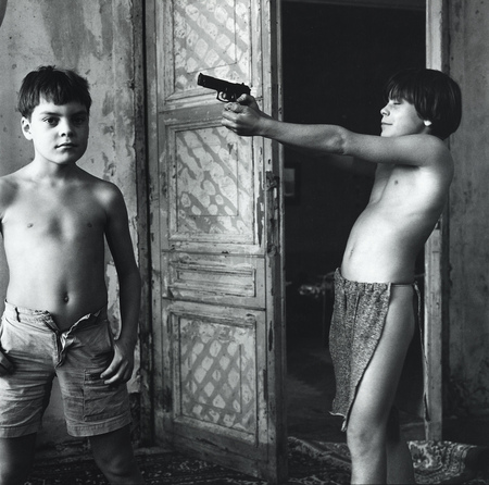 Eugeny Mokhorev.
Sasha and Kostia. (Blank shot over a head). 
1999. 
From “The Teenagers of Saint Petersburg” series