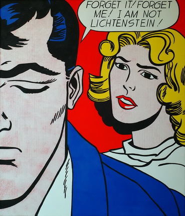 Yuri Albert.
I am not Lichtenstein! 
2006,
Oil on canvas