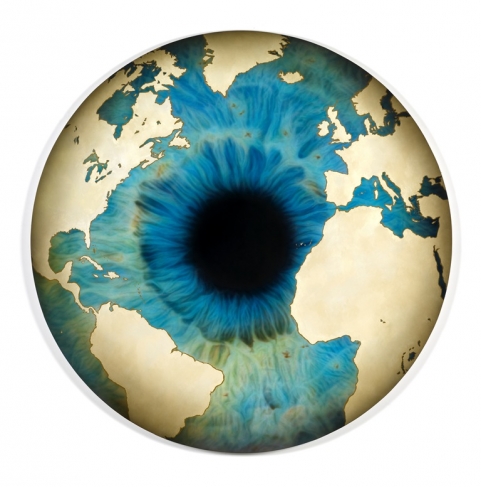 Marc Quinn.
The Eye of History (Atlantic Perspective). Points of Continent.
2012.
Oil on canvas.
Ø 220 cm.
© Marc Quinn Group.
Photo: Todd-White Art Photography.
Courtesy: Marc Quinn Studio