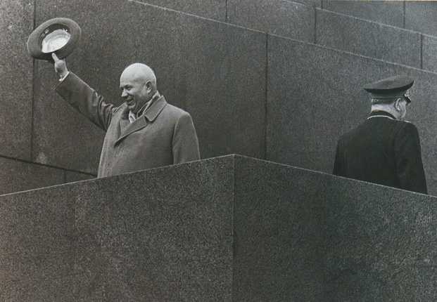 Dmitry Baltermants. Nikita Khrushchev on the podium of the Mausoleum. Artist's family collection