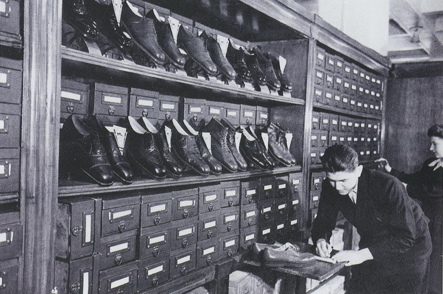 Z. Velikzhanin. Men's Shoes Department . TsUM (Central Universal Department Store, Moscow). 1947. Central State Film & Photo Archive collection