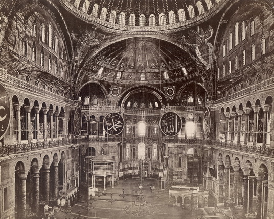 Pascal Sebah.
Interior of the Hagia Sophia.
1860-1870s