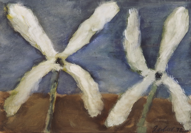 Vladimir Yakovlev.
Two white flowers.
1973.
Gouache on paper.
Collection of the Vladimir Yakovlev Foundation