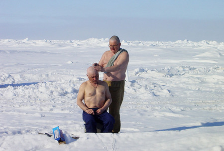 The arctic hairdressing saloon on the drifting station “Severny Polus-32”