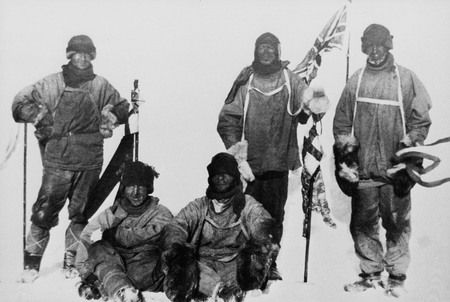 Unknown author.
Antarctica. Members of Robert Scott’s expedition at the South Pole. 
1912