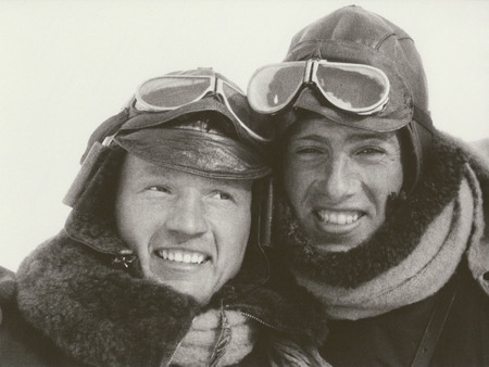 Vladislav Mikosha.
Polar pilots Nickolai Kamanin and Boris Pivenstein at rescue the Cheluskin crew. 
1934. 
Collection of Jemma Firsova-Mikosha