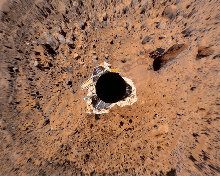 NASA.
Bird’s eye view of Pathfinder landing site. 
1997. 
© Bruno Scotti, Paris