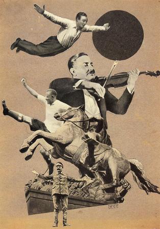 Пётр Галаджев.
Фотоколлаж «Скрипач». 
1924. 
Галерея Алекса Лахманна (Кёльн)