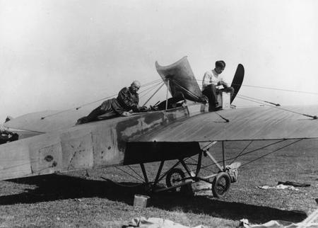 Unknown author. The First World War. Repairing of the plane. In a break between combat fights. Malaya Goscha. 1915. Collection of the Russian state archive of film-photo-documents, Krasnogorsk