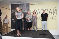 Vladimir Golubkov, Olga Sviblova, curator of Brassai's retrospective Agnes de Gouvion Saint Cyr and curator of "Little photographs" exhibition Sergey Burasovsky
