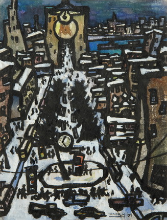 Oscar Rabin.
Moscow. Trubnaya Square.
1961.
Paper, watercolours.
Collection of Alexander Kronik, Moscow