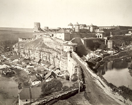 Enguel.
View of Turkish Fortress and Bridge. From “Kamenets-Podolsk” series. 
1860