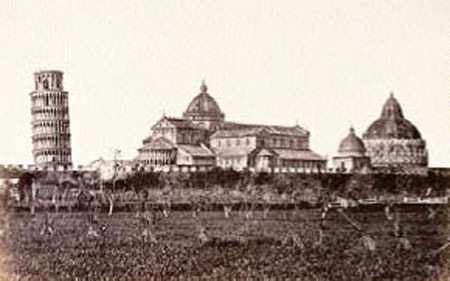 Е. Ван Линт: Пиза. Вид на комплекс Пьяцца Дей Мираколи. 
Около 1860