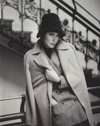 Garbo. 1994-1998.
Performance: Vera Lehndorff.
Coat: Azzedine Alaia, Paris. This coat was made specially for Greta Garbo, but she never picked it up from the atelier. 
Photographer: Andreas Hubertus Ilse.
Hand-printed photograph on baryta paper.
Courtesy of the artists