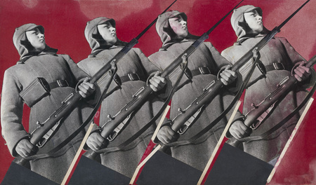 Boris Ignatovitch, Varvara Stepanova.
Red Army Men. Photomontage for the “Za rubezhom” magazine.
1930. 
Private collection