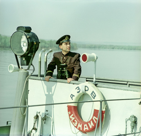 Nikolay Drachinsky.
On Danube. Captain of steamship “Azov” Vyacheslav Klimentyev.
1955.
“Ogonyok” archive