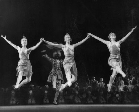 George Petrusov.
Cinderella. 
Dance of the three oranges: Tamara Tuchnina, Liudmila Ivanova and Olga Krylova. 
Late 1940s