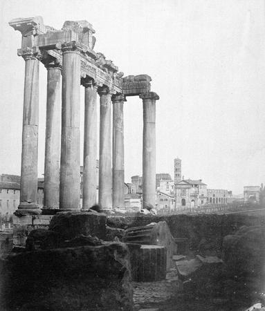Роберт Итон.
Храм Сатурна на Римском форуме. 
Около 1855 г. 
Museo di Roma - Archivo Fotografico Comunale, Италия